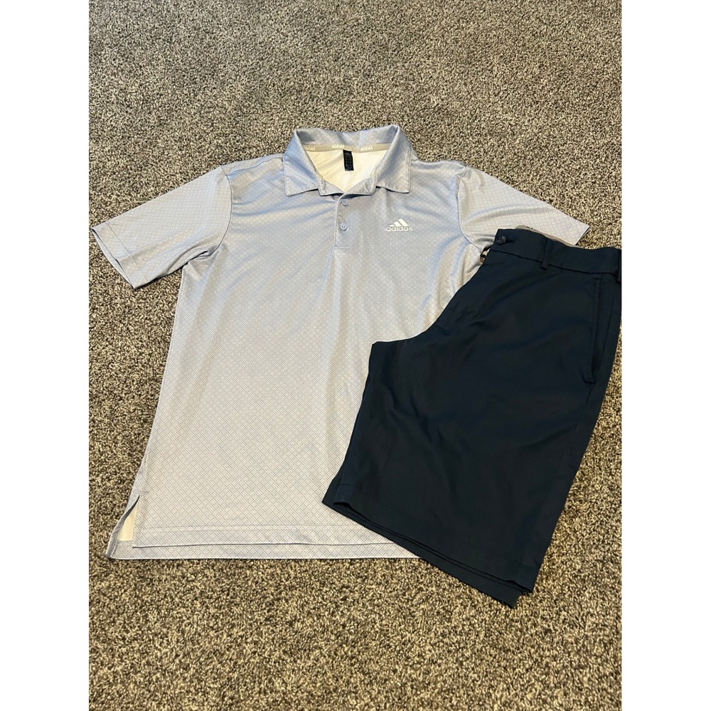 H2 Adidas Golf Polo Shirt Blue Small Walter Hagen Shorts Navy 32 Mens Outfit